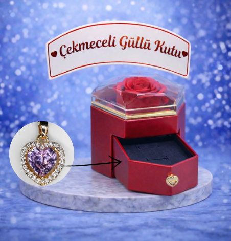 14 AYAR ALTIN KAPLAMA PEMBE KALP KOLYE