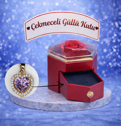 14 AYAR ALTIN KAPLAMA PEMBE KALP KOLYE